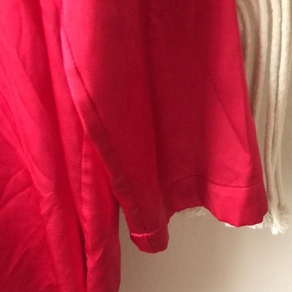 Victoria’s Secret red satin size small button down night shirt top - Picture 3 of 4